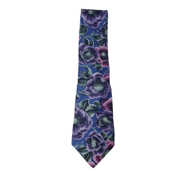 Oscar De La Renta 100% Silk‎ Floral Pattern Tie Made in USA - Picture 2 of 6